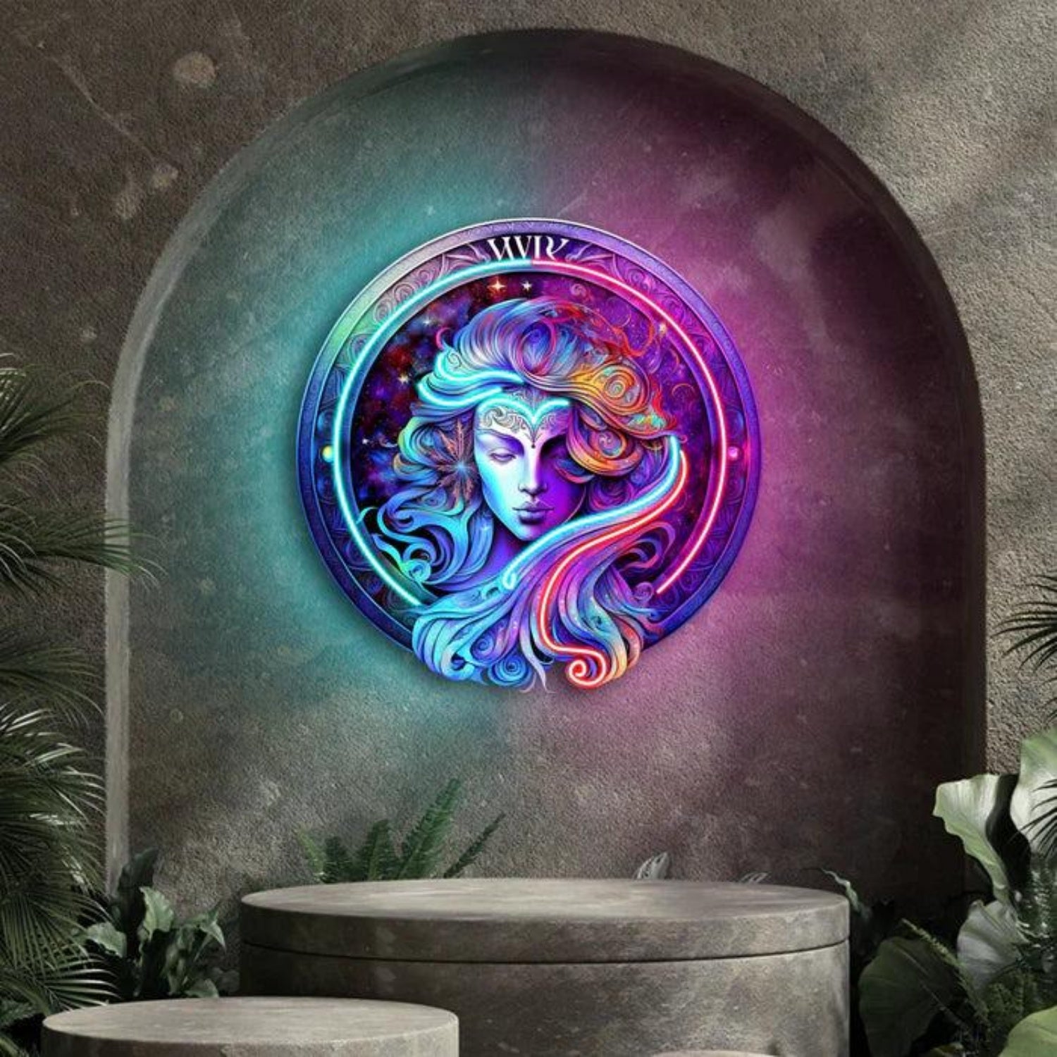 Virgo Zodiac Mystic Multicolor Led Neon Sign For Artistic Home Decor | Shineneon