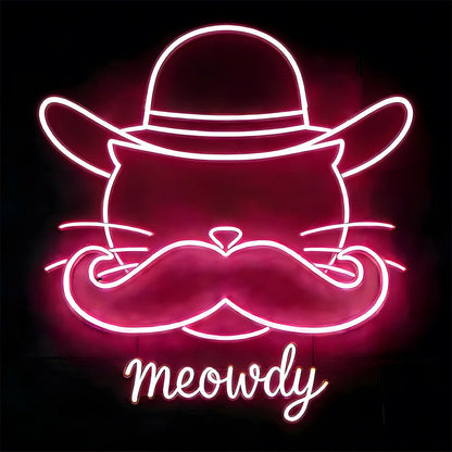 Viridiana's Cowboy Cat Custom Led Neon Sign - Pink - Shineneon