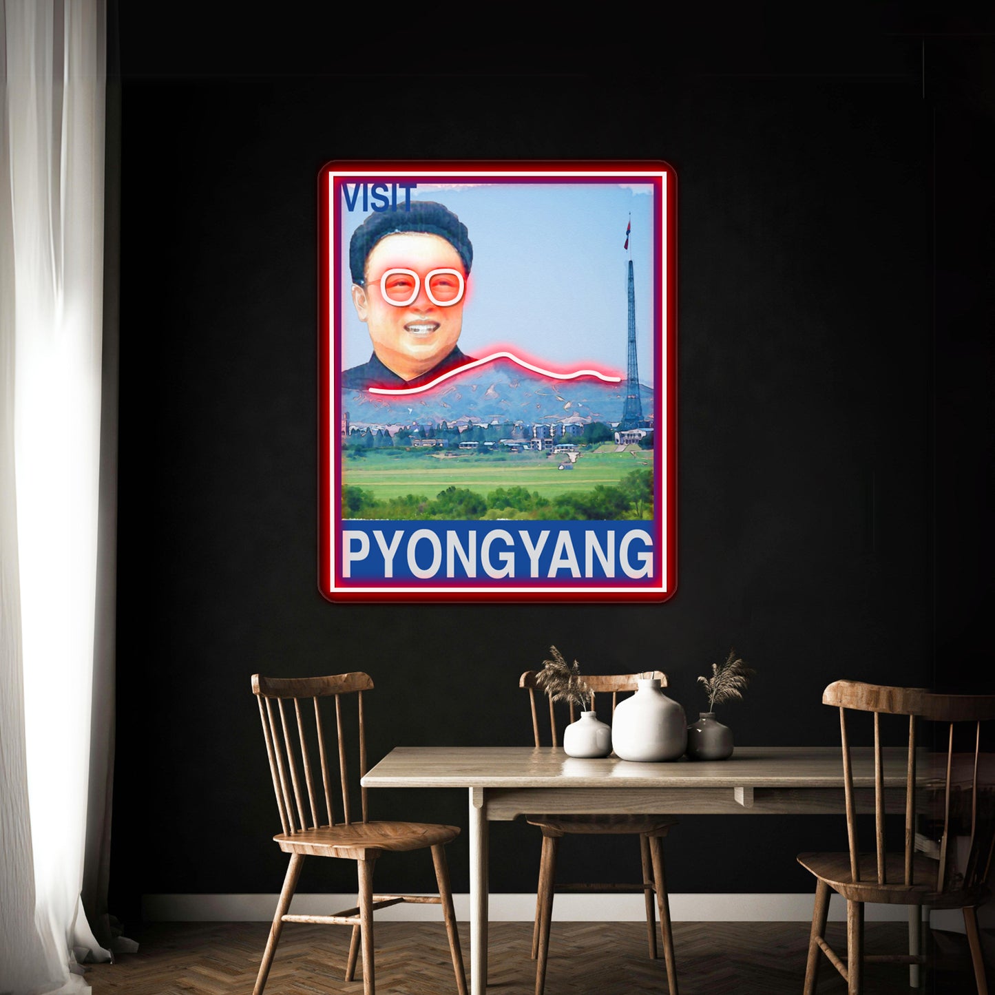 Visit Pyongyang Artwork Neon Signs Custom