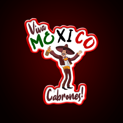 Viva Mexico Cabrones Party Drink Tequila Led Neon Sign Rgb Color - Shineneon