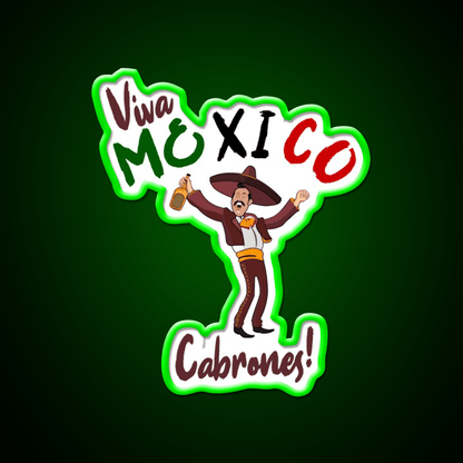 Viva Mexico Cabrones Party Drink Tequila Led Neon Sign Rgb Color - Shineneon