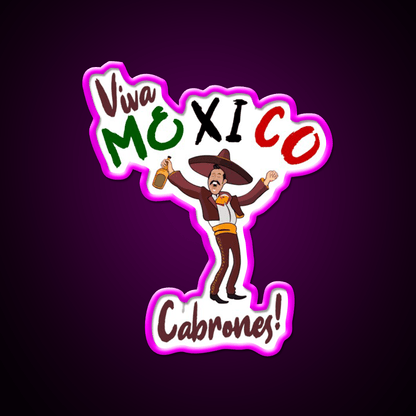 Viva Mexico Cabrones Party Drink Tequila Led Neon Sign Rgb Color - Shineneon