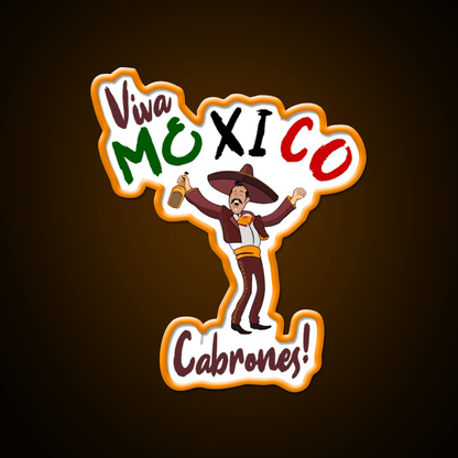 Viva Mexico Cabrones Party Drink Tequila Led Neon Sign Rgb Color - Shineneon