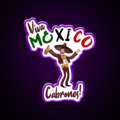Viva Mexico Cabrones Party Drink Tequila Led Neon Sign Rgb Color - Shineneon