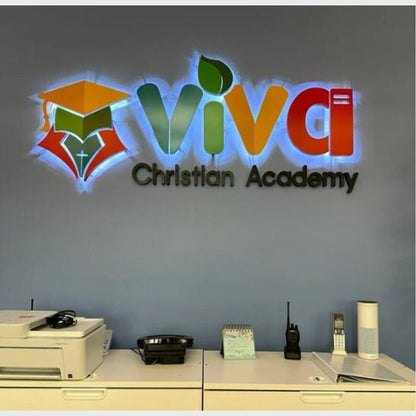 Vivci Christian Academy 3D Backlit Channel Letters Led Light Sign - Shineneon