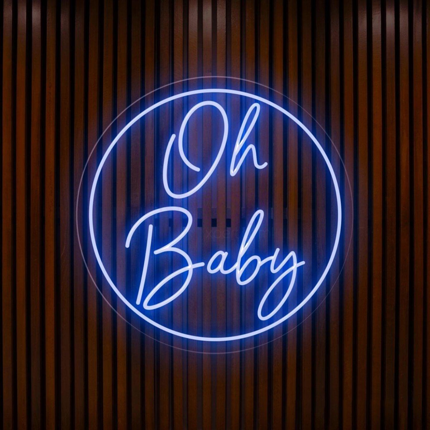 Vivid Pink-Purple Oh Baby Round Led Neon Sign Baby Shower Backdrop Wall Decor | Shineneon