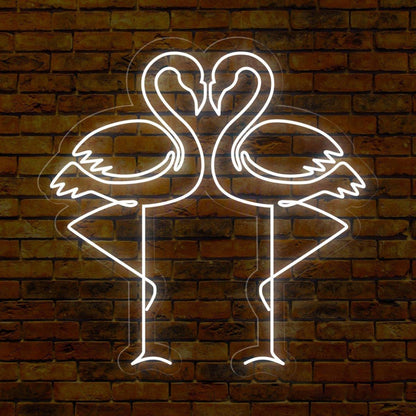 Vivid Purple Flamingo Couple Led Neon Sign For Romantic Indoor Decor | Shineneon