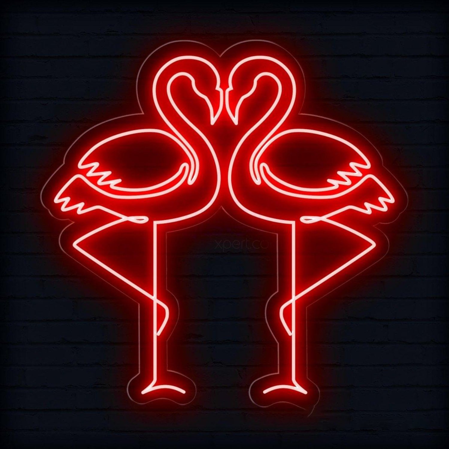 Vivid Purple Flamingo Couple Led Neon Sign For Romantic Indoor Decor | Shineneon