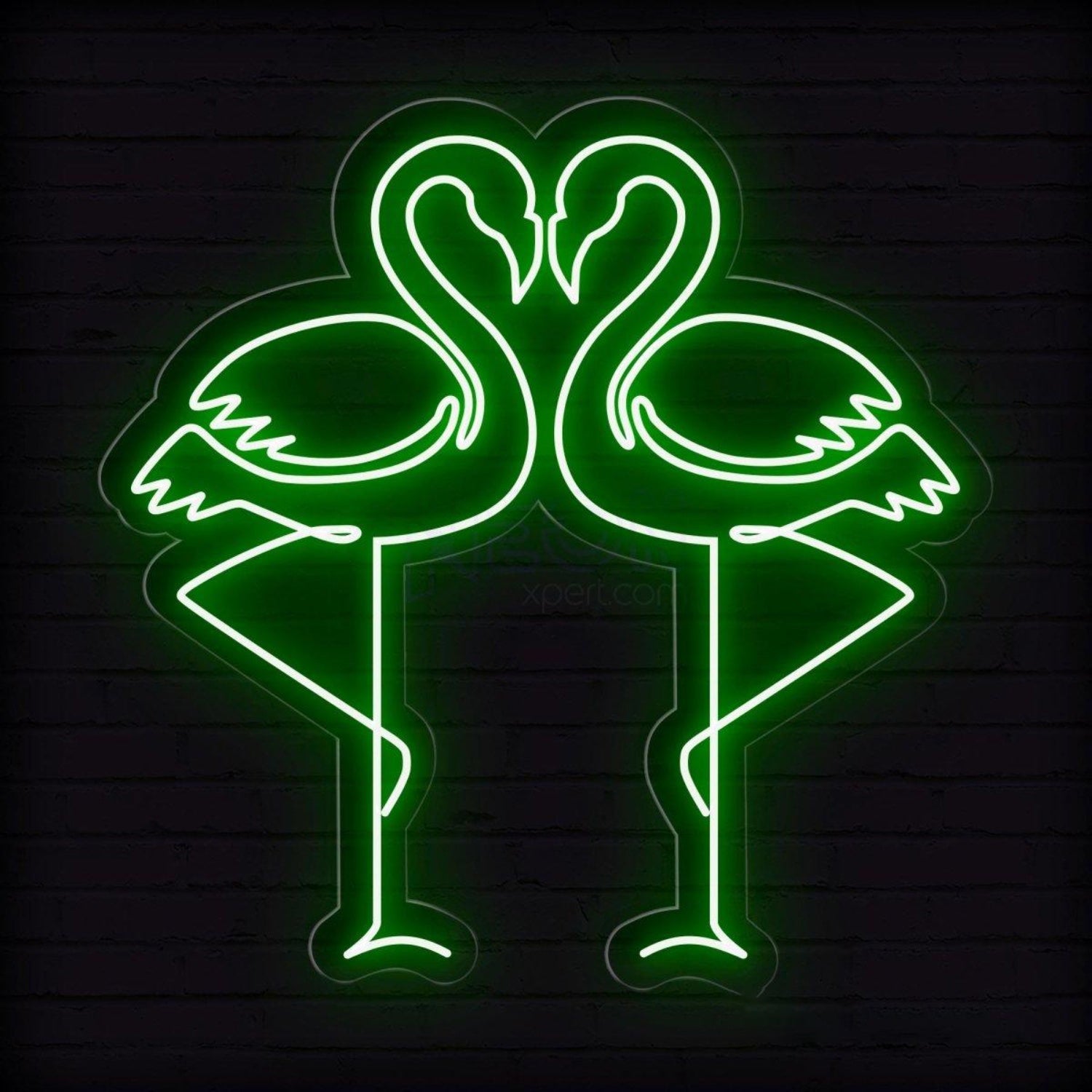 Vivid Purple Flamingo Couple Led Neon Sign For Romantic Indoor Decor | Shineneon