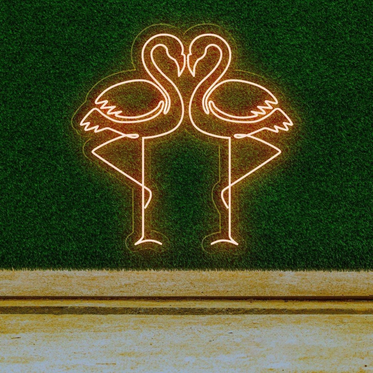 Vivid Purple Flamingo Couple Led Neon Sign For Romantic Indoor Decor | Shineneon