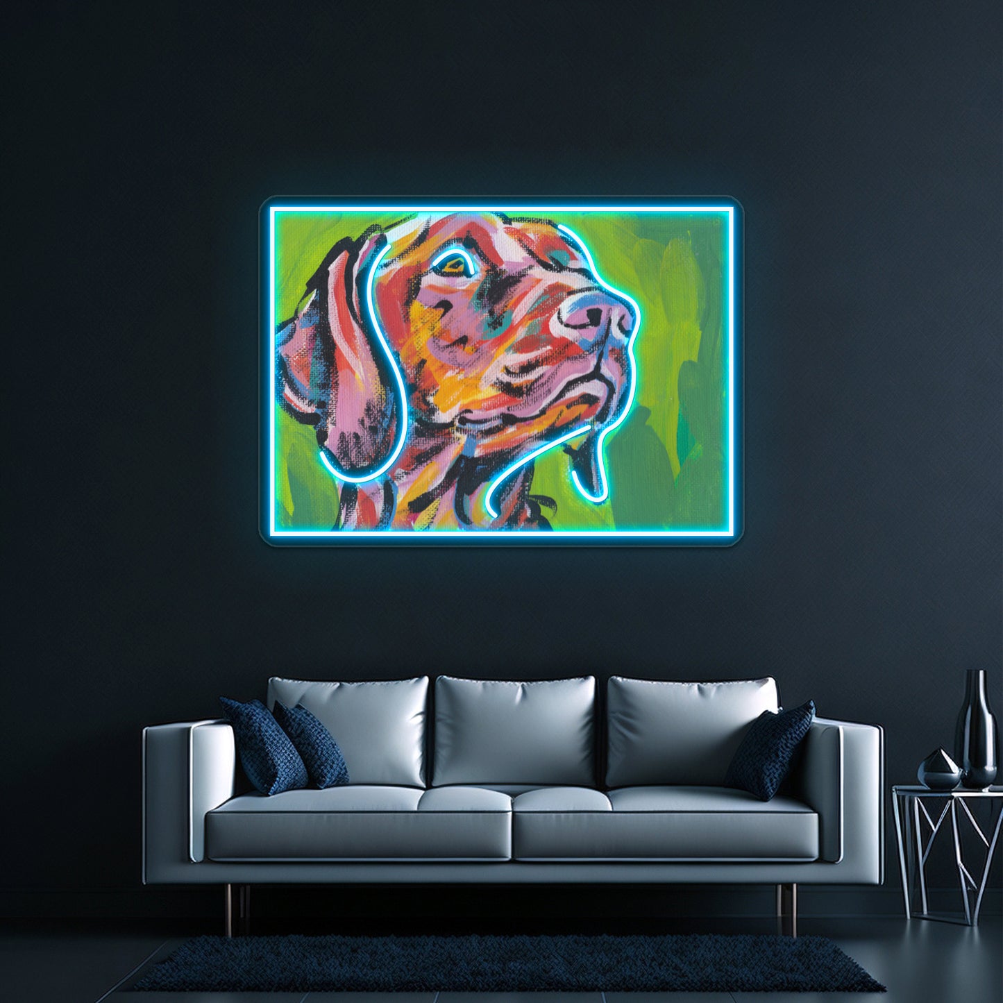 Vizsla Dog Bright Colorful Pop Dog Artwork Neon Signs Custom