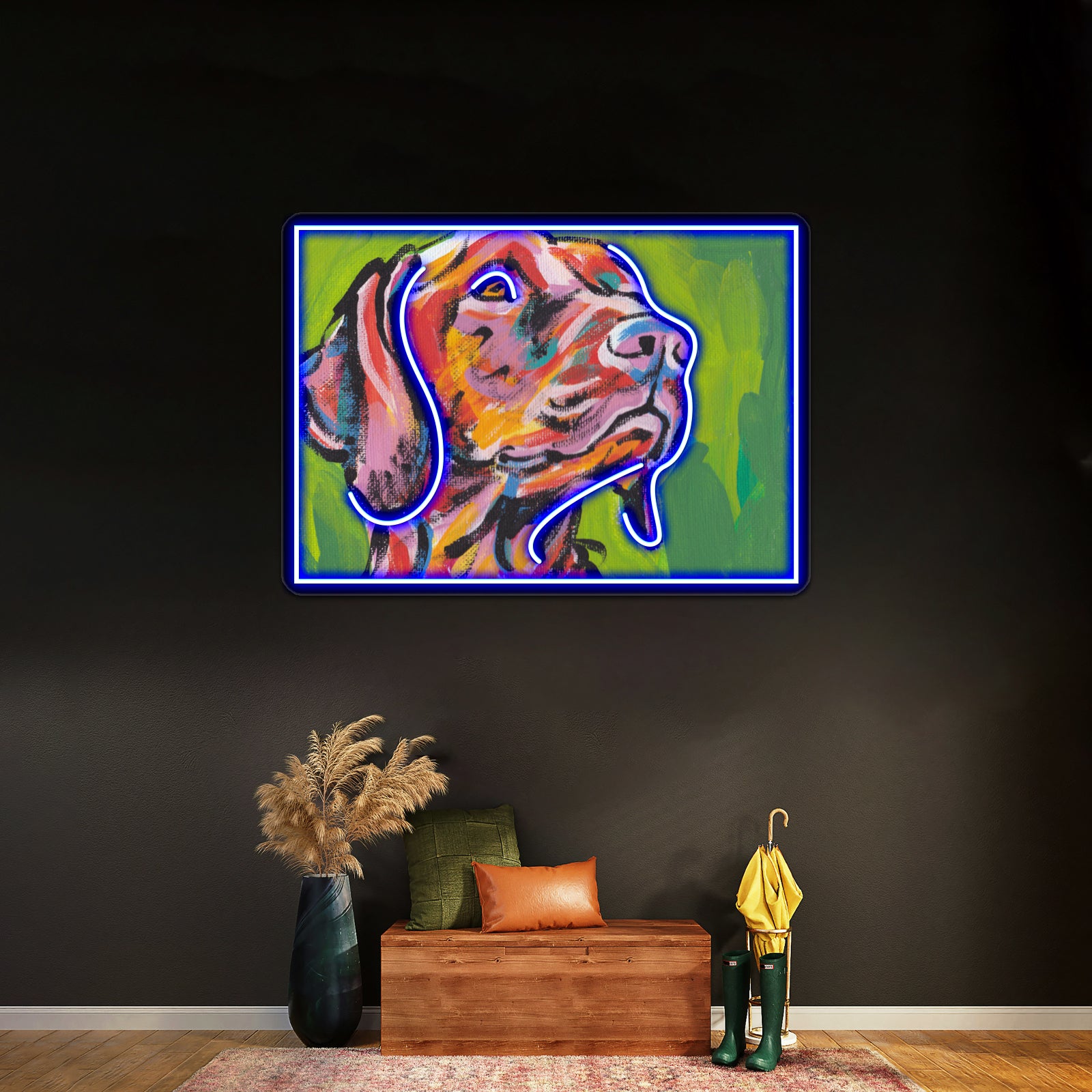 Vizsla Dog Bright Colorful Pop Dog Artwork Neon Signs Custom | Shineneon