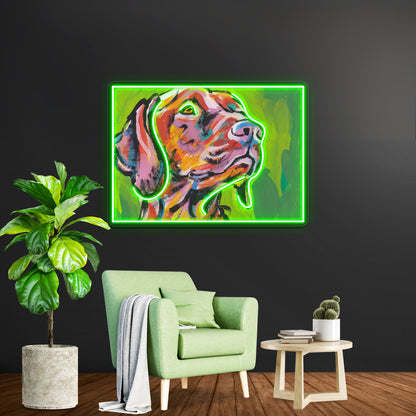 Vizsla Dog Bright Colorful Pop Dog Artwork Neon Signs Custom