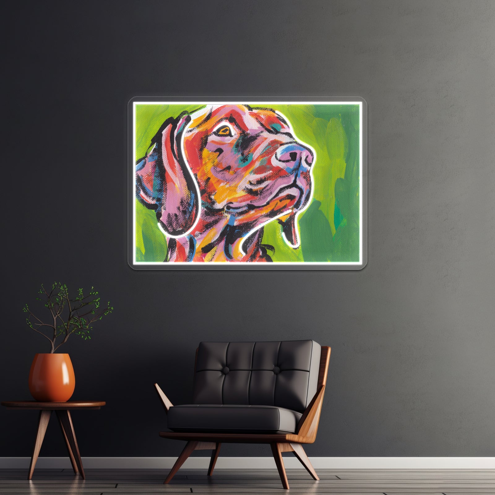 Vizsla Dog Bright Colorful Pop Dog Artwork Neon Signs Custom | Shineneon