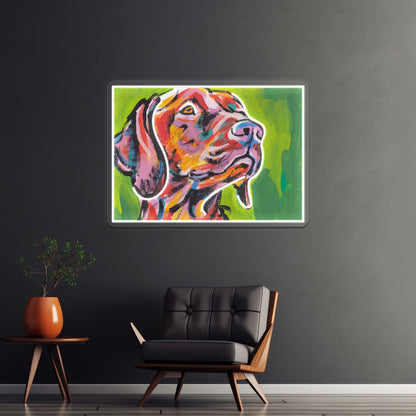 Vizsla Dog Bright Colorful Pop Dog Artwork Neon Signs Custom