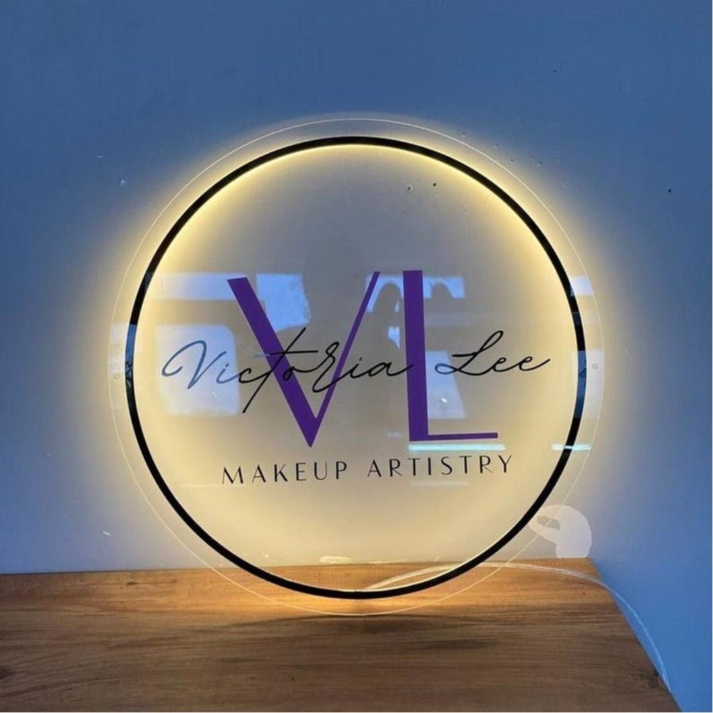 Vl Makeup Artistry Acrylic Business Logo Sign - Shineneon