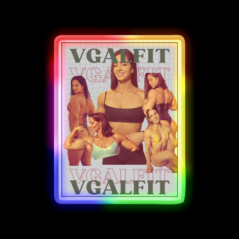 Vladislava Galagan Vintage Retro Gym Fitness Led Neon Sign Rgb Color