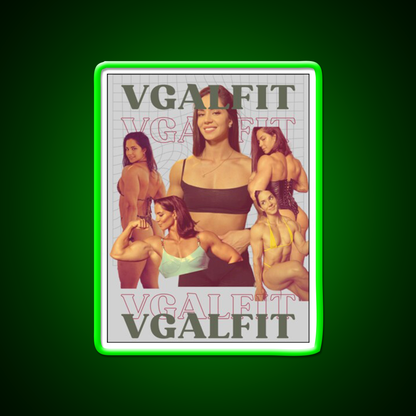 Vladislava Galagan Vintage Retro Gym Fitness Led Neon Sign Rgb Color