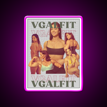 Vladislava Galagan Vintage Retro Gym Fitness Led Neon Sign Rgb Color