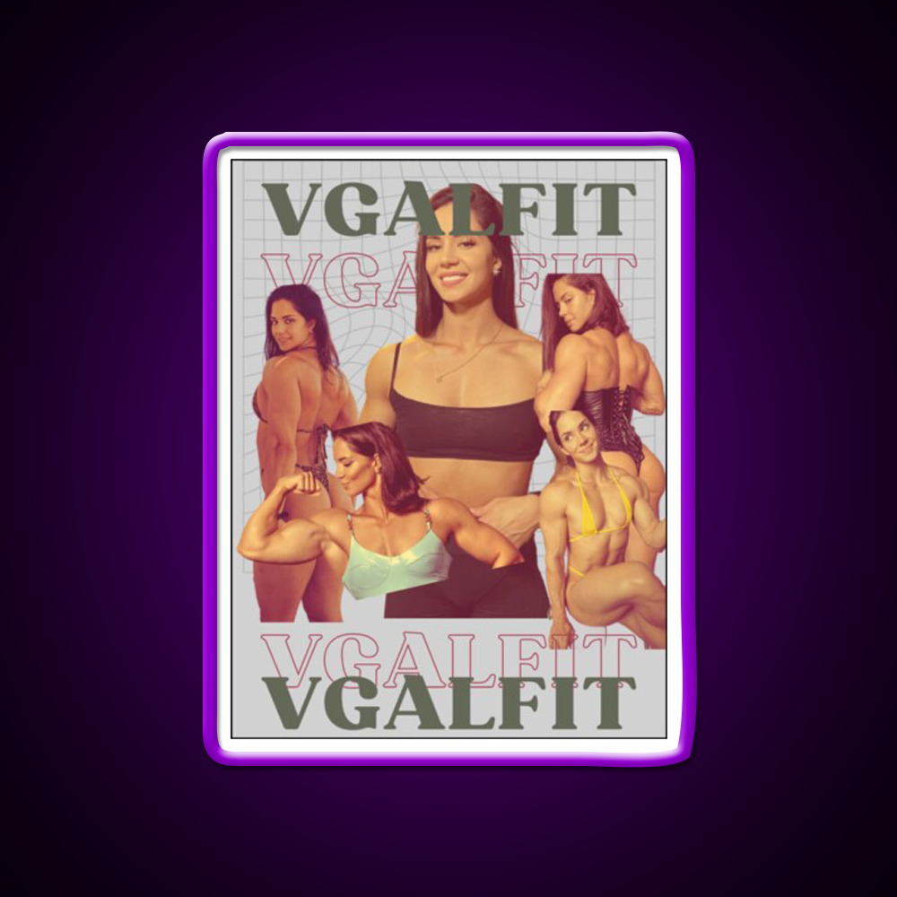 Vladislava Galagan Vintage Retro Gym Fitness Led Neon Sign Rgb Color