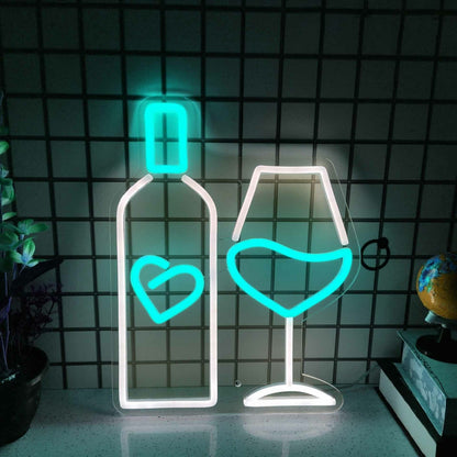 Vodka Bottle And Glass Combo Bar Led Neon Sign | Shineneon