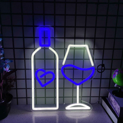 Vodka Bottle And Glass Combo Bar Led Neon Sign | Shineneon