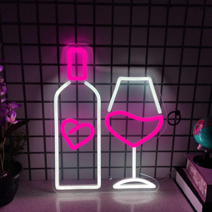 Vodka Bottle And Glass Combo Bar Led Neon Sign | Shineneon
