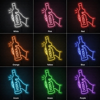 Vodka Bottle Outline Neon Sign LED Neon Sign color grid