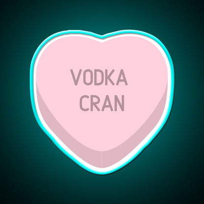 Vodka Cran Candy Heart Cocktail Bar Decor Led Neon Sign Rgb Color - Size and dimension reference