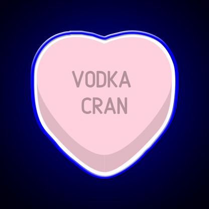 Vodka Cran Candy Heart Cocktail Bar Decor Led Neon Sign Rgb Color - Shineneon