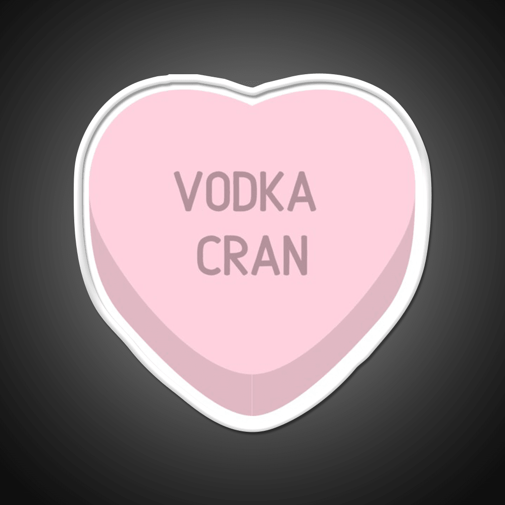 Vodka Cran Candy Heart Cocktail Bar Decor Led Neon Sign Rgb Color - Shineneon