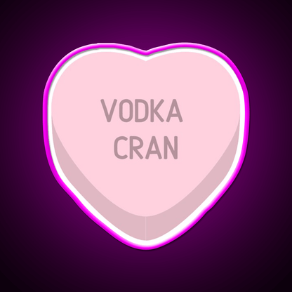 Vodka Cran Candy Heart Cocktail Bar Decor Led Neon Sign Rgb Color - Shineneon