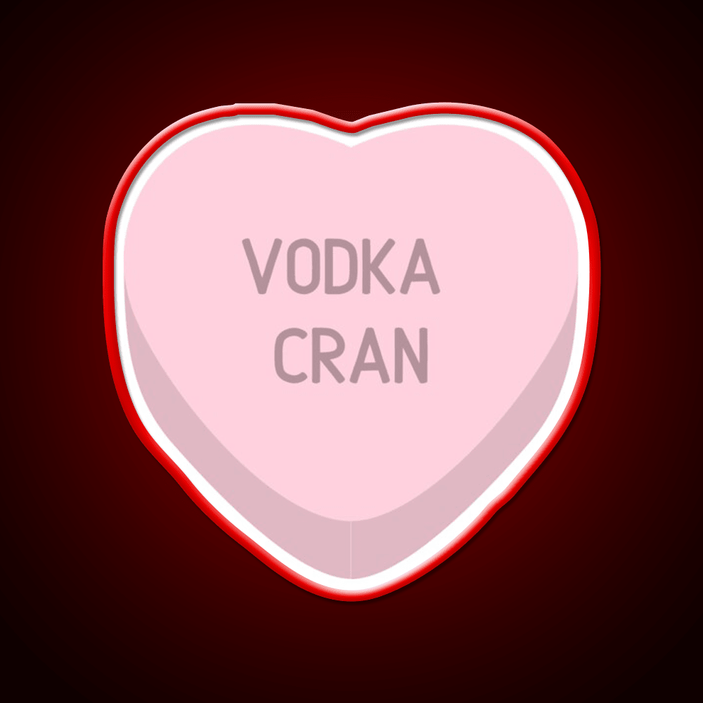 Vodka Cran Candy Heart Cocktail Bar Decor Led Neon Sign Rgb Color - Shineneon