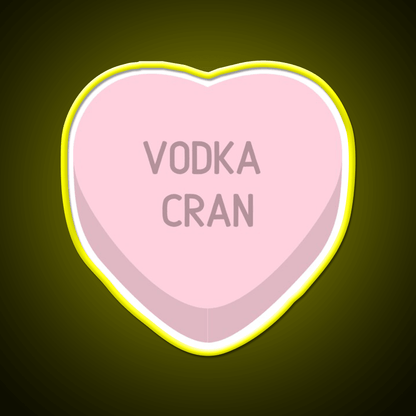 Vodka Cran Candy Heart Cocktail Bar Decor Led Neon Sign Rgb Color - Shineneon