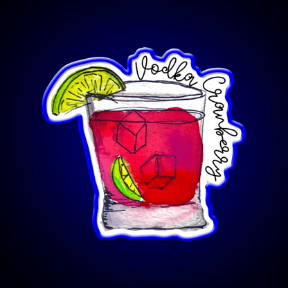 Vodka Cranberry Watercolor Cocktail Bar Decor Led Neon Sign Rgb Color - Shineneon