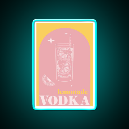 Vodka Lemonade Cocktail Bar Decor Led Neon Sign Rgb Color - Size and dimension reference