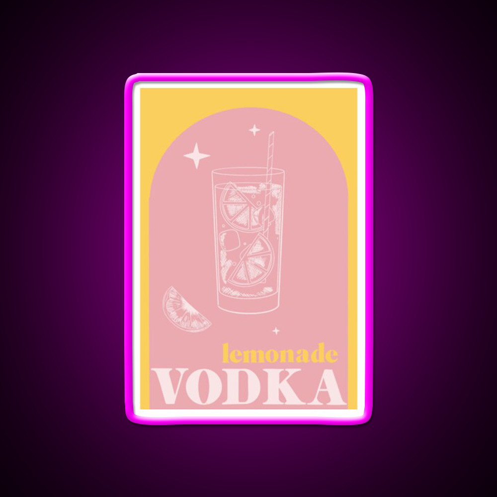 Vodka Lemonade Cocktail Bar Decor Led Neon Sign Rgb Color - Neon sign mounted on wall in room