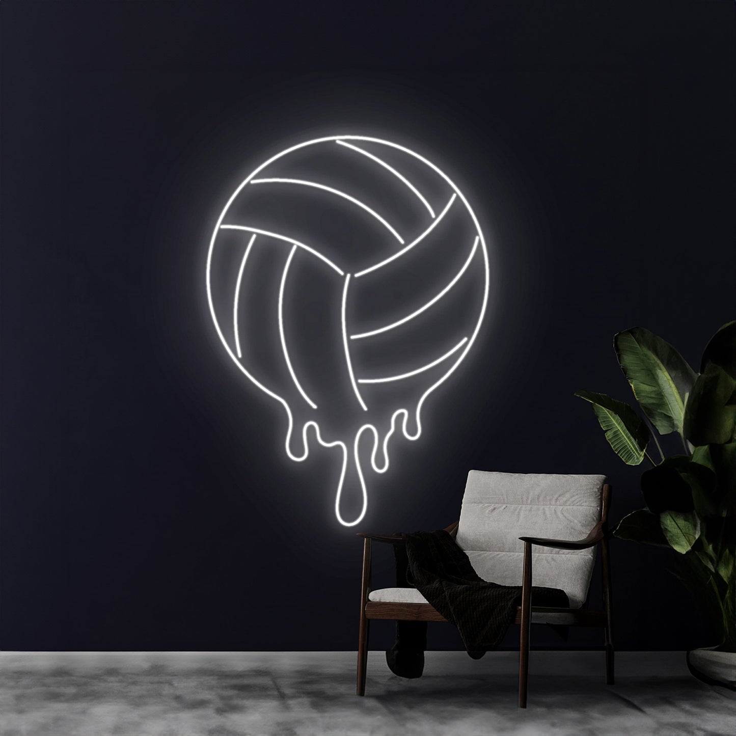 Volleyball Dripping Neon Sign