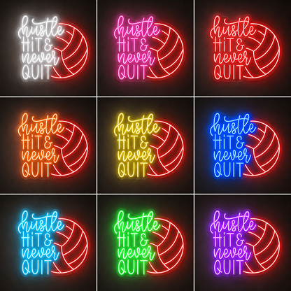 Volleyball Home Decor LED Neon Sign color grid