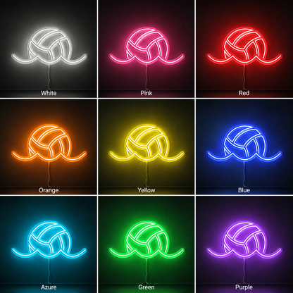 Volleyball Sports Room LED Neon Sign color grid