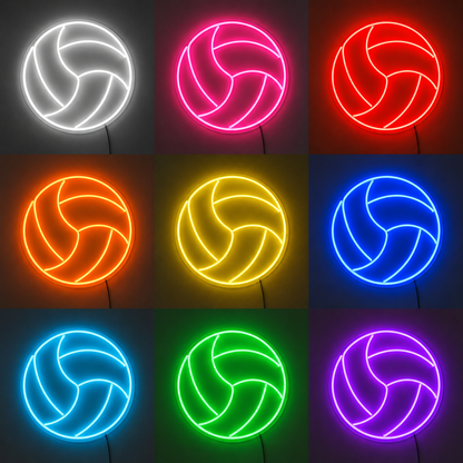 Volleyball Wall Art LED Neon Sign color grid