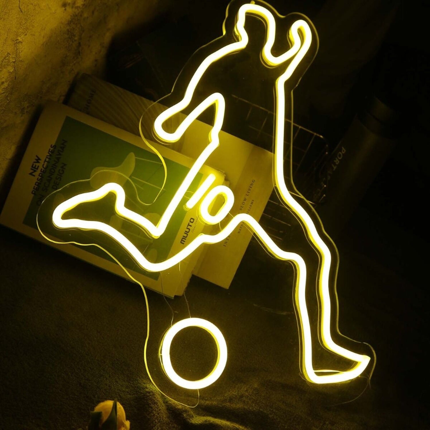 Volleying Soccer Yellow Led Neon Sign - Shineneon