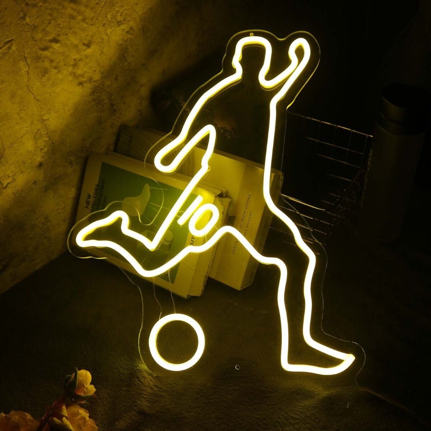 Volleying Soccer Yellow Led Neon Sign - Shineneon