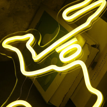 Volleying Soccer Yellow Led Neon Sign - Shineneon