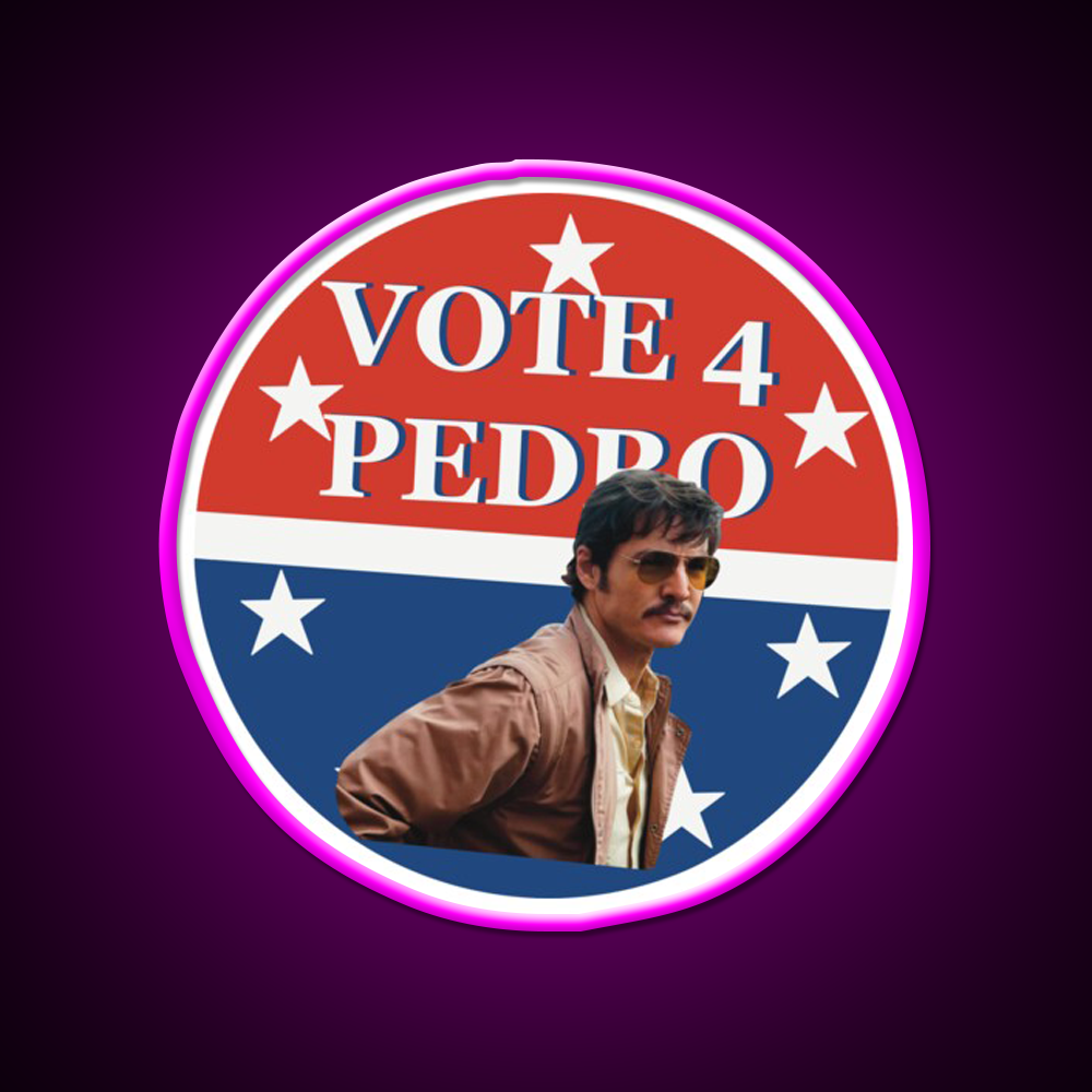 Vote 4 Narcos Pedro Whiskey Drink Bar Led Neon Sign Rgb Color