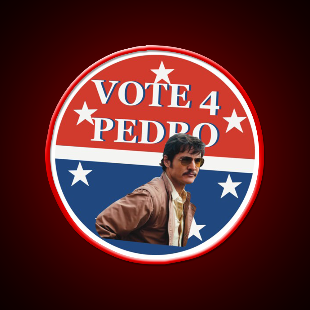 Vote 4 Narcos Pedro Whiskey Drink Bar Led Neon Sign Rgb Color