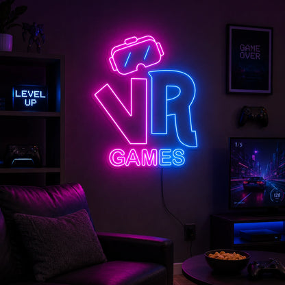 VR Games Neon Sign LED Neon Sign real lifestyle scene