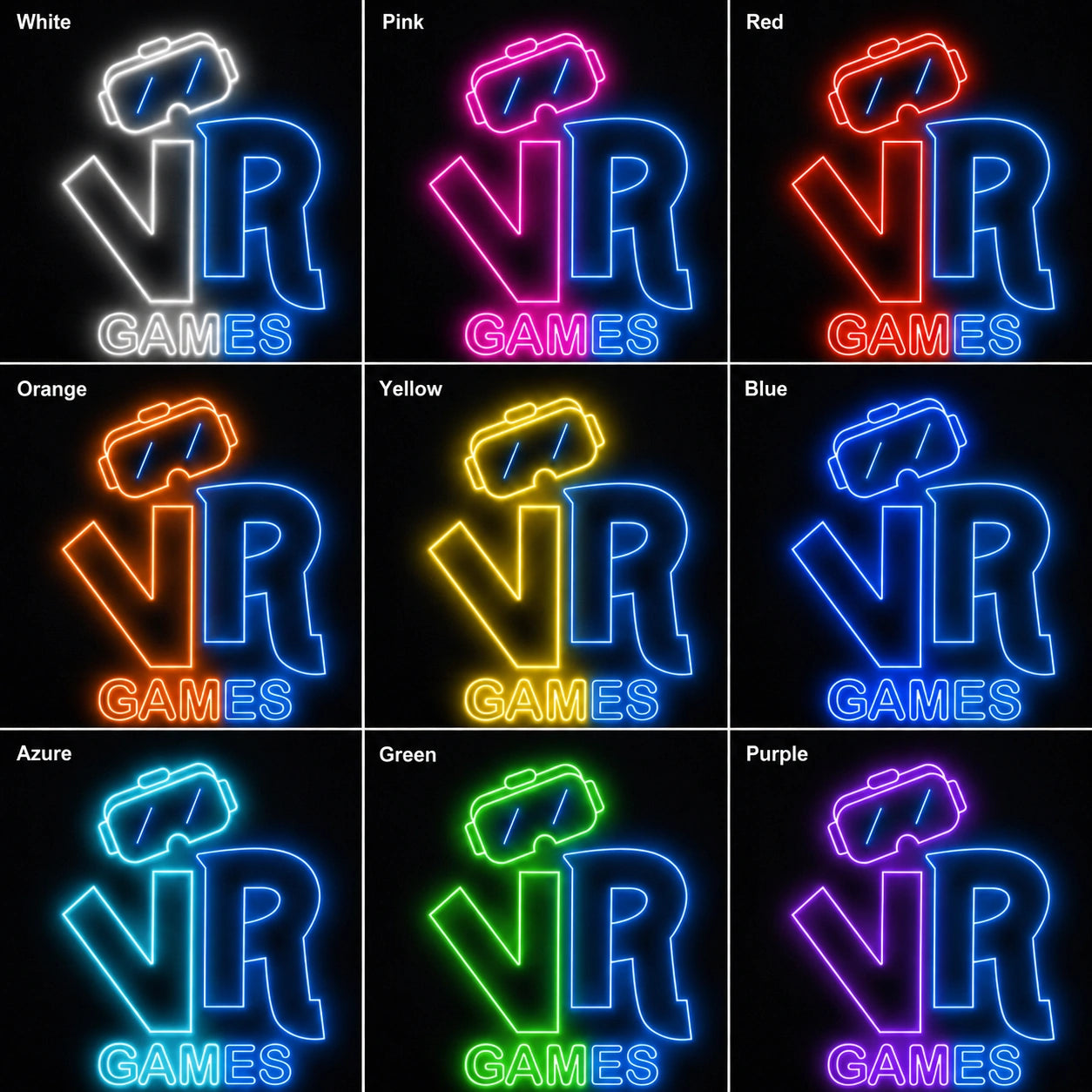VR Games Neon Sign LED Neon Sign color grid
