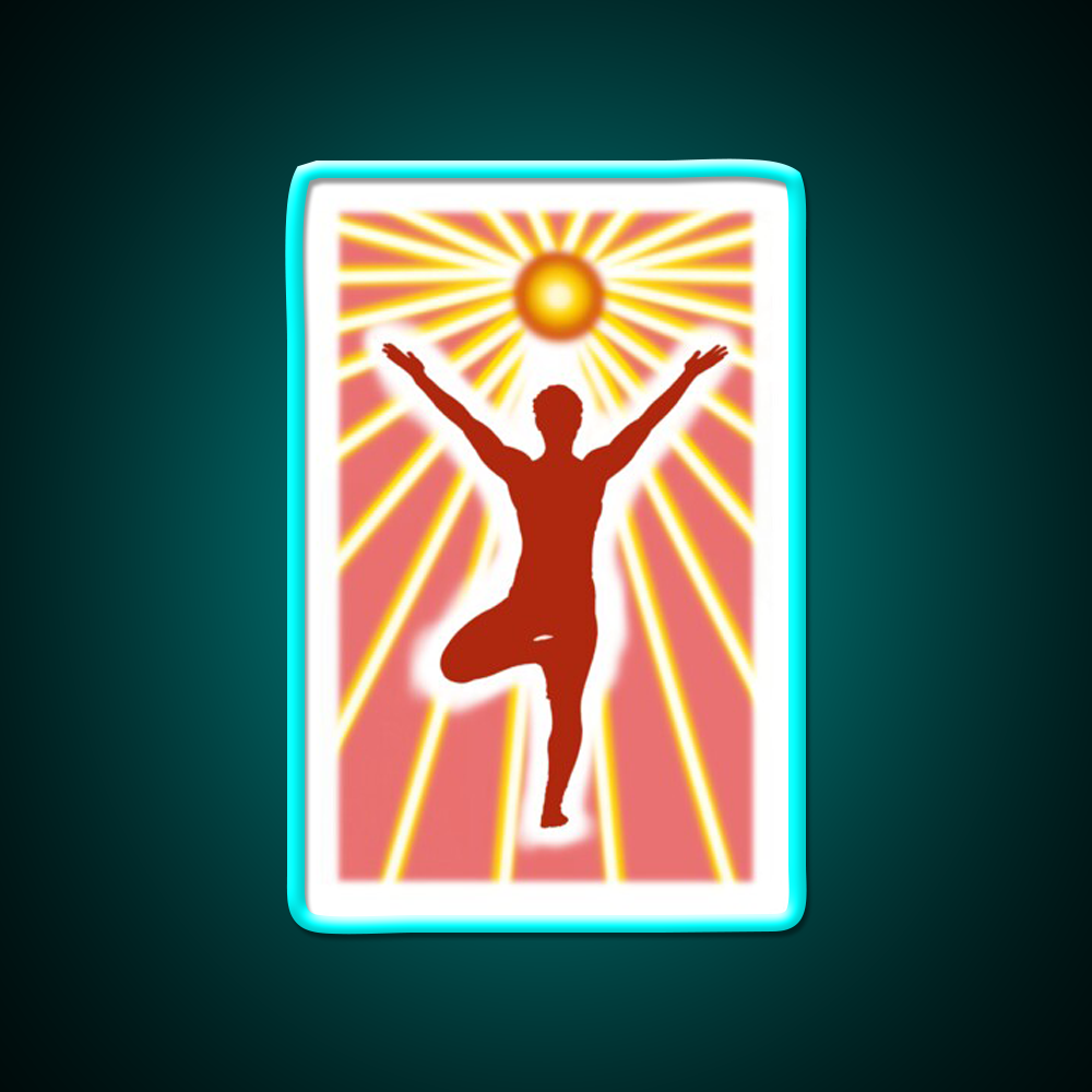 Vrikshasana Tree Yoga Pose Yoga Led Neon Sign For Wellness Space Rgb Color