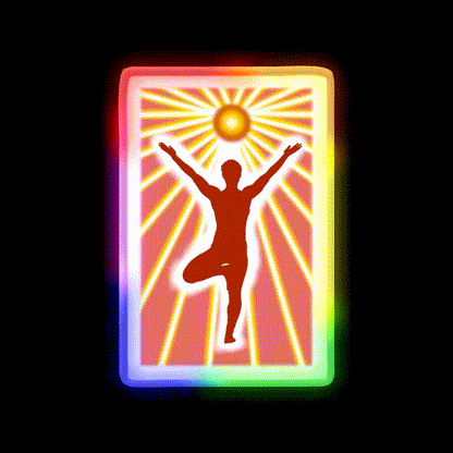 Vrikshasana Tree Yoga Pose Yoga Led Neon Sign For Wellness Space Rgb Color